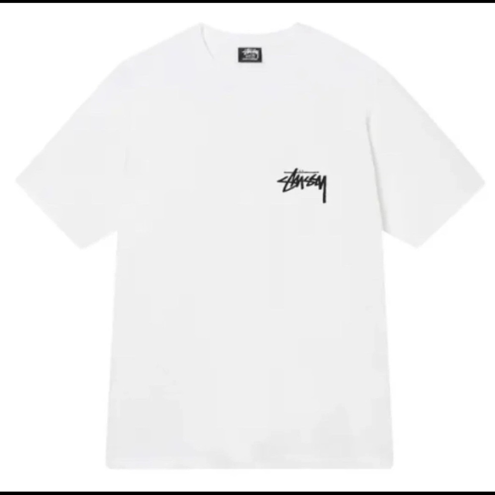 Stussy White T-Shirt with Pink Dice Graphic New - Picture 2 of 2